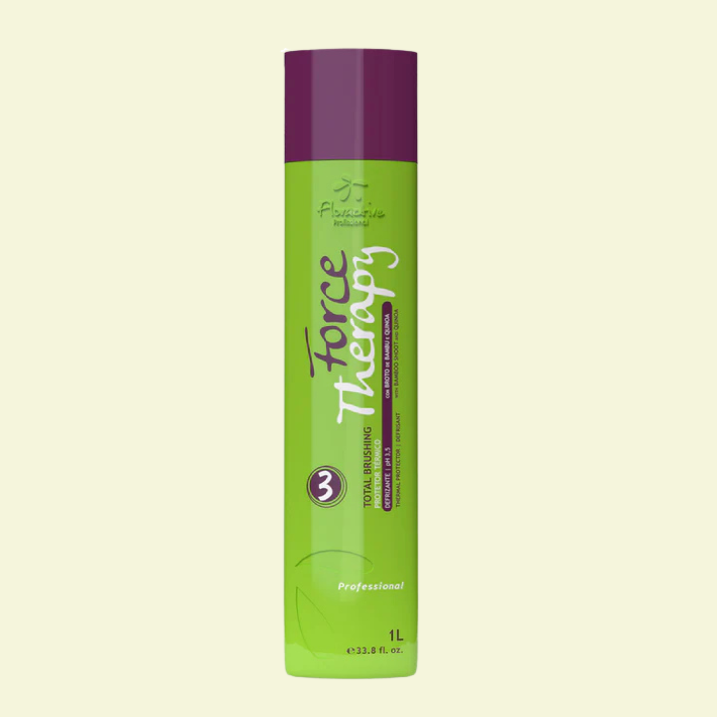 Force Therapy Brushing 1L - Total Brushing mask, Professional Blowout Cream for Heat Protection and Smooth Finish 1L